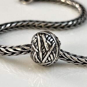 TROLLBEADS Ball of Yarn Silver Bead LAA 925S Preowned, Great Condition